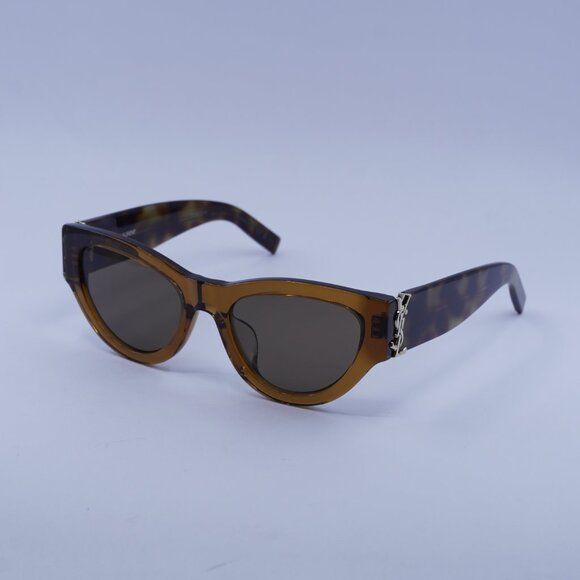 Saint Laurent SL M94/F 008 Sunglasses Brown/Havana Cat Eye Frame, Brown Lenses - Picture 1 of 12
